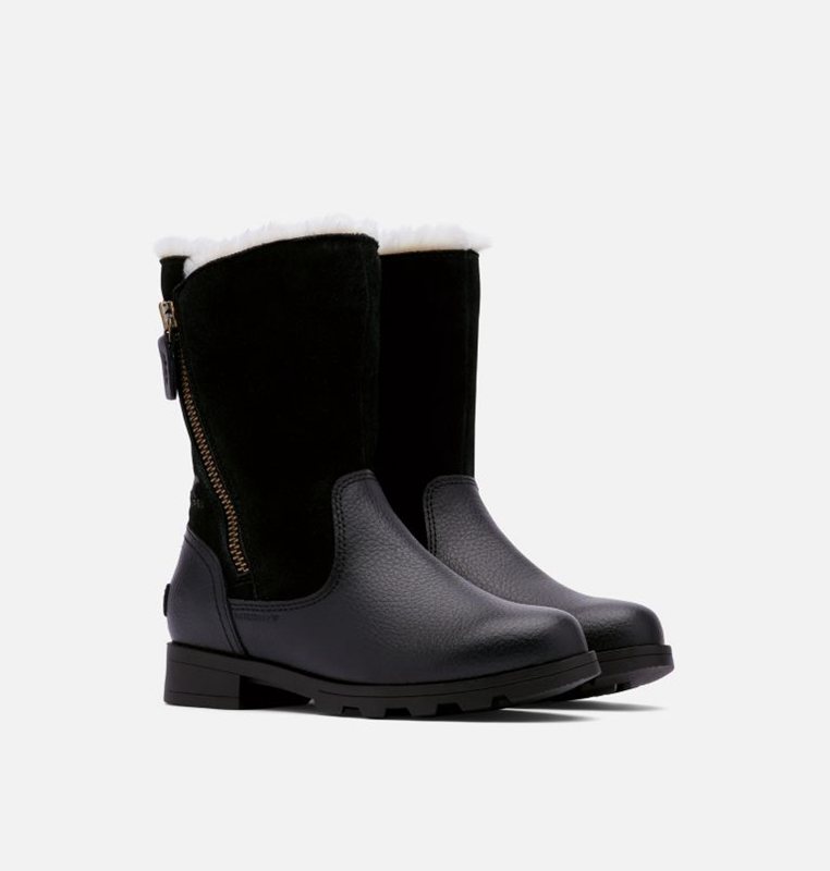 Sorel Barn Vinterkängor Svarta - Big Emelie™ Fold-Over - IAR-753809